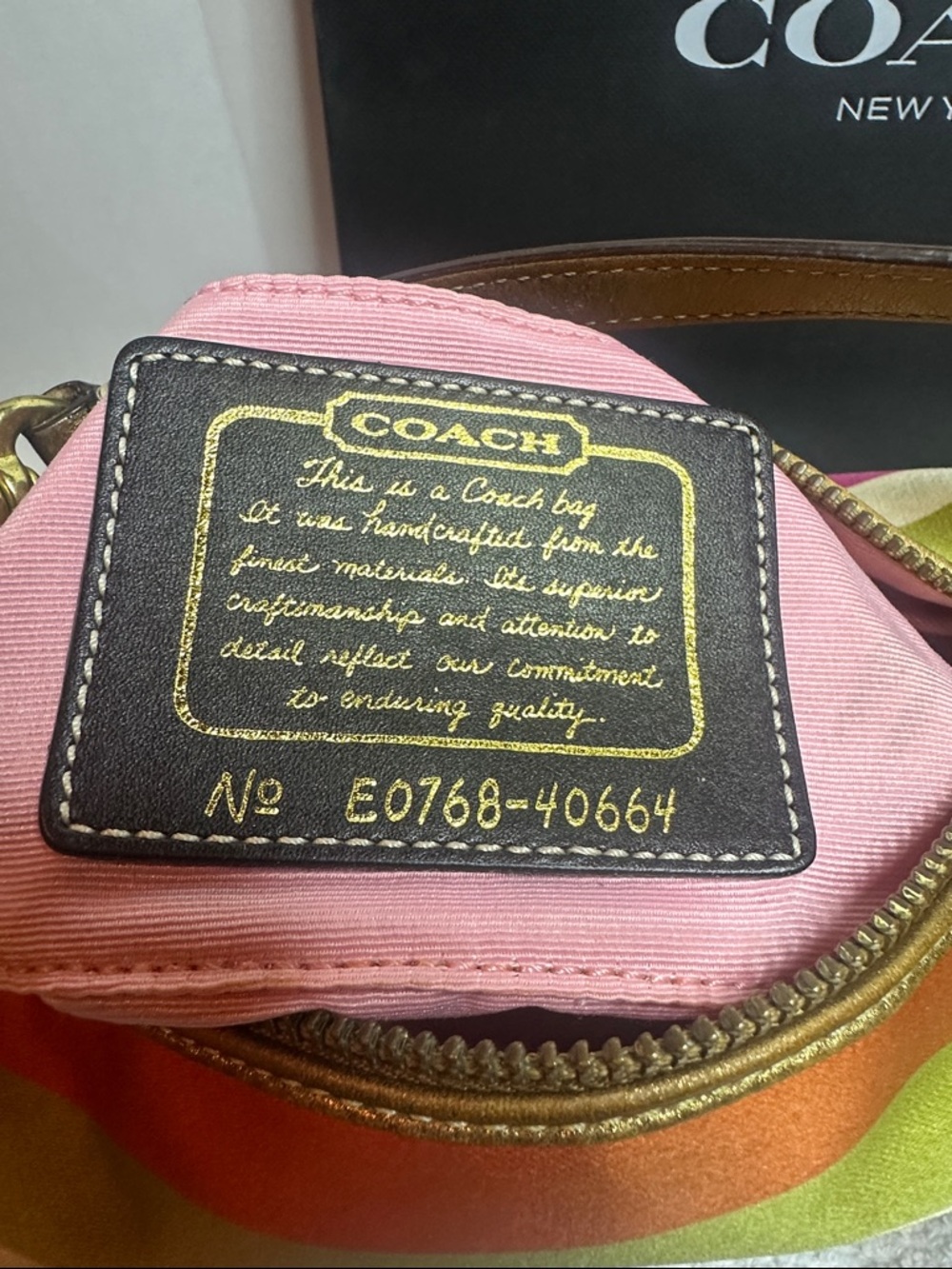 New Listing Coach legacy Striped kiss lock Mini Shoulder Bag in Pink, Green, etc - Picture 4 of 9